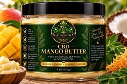 CBD Mango Butter with Moringa, Sea Moss & Coconut Oil jar