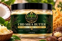 CBD Shea Butter with Moringa, Sea Moss & Coconut Oil jar