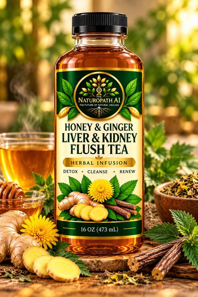 Honey & Ginger Liver & Kidney Flush Tea bottle